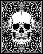 Skull Gothic Floral Ornament Rug
