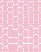 Pink Hexagon Geometric Pattern Rug