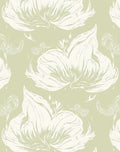 Pale Green Floral Impressionist Design Rug