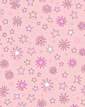 Pink Starburst and Floral Pattern Rug