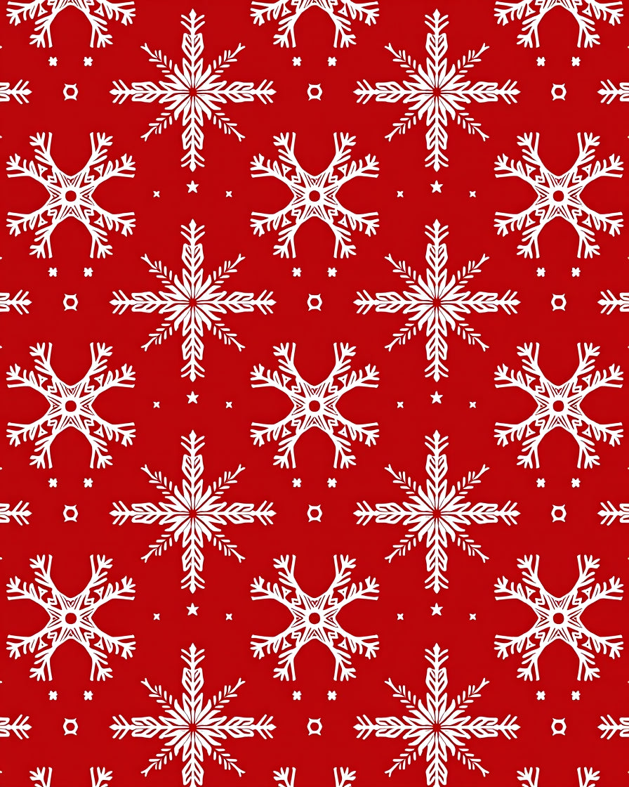 Red And White Snowflake Pattern Rug