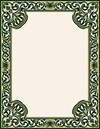 Elegant Dark Green Floral Scroll Pattern Rug