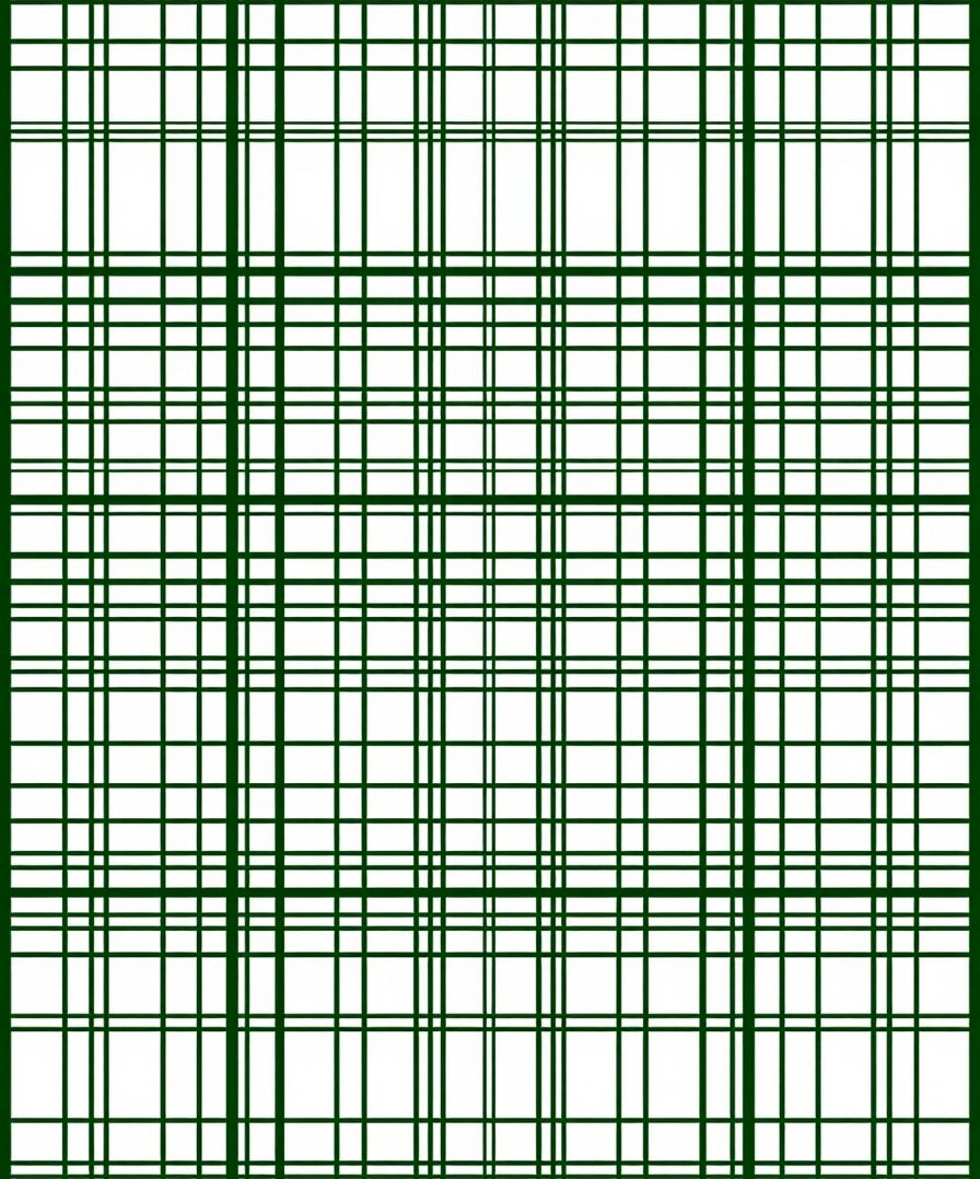 Classic Green White Plaid Pattern Rug