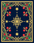 Ornate Midnight Blue Floral Star Rug