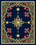Ornate Midnight Blue Floral Star Rug