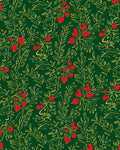 Emerald Green Berry Branch Whimsical Rug