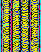 Vibrant Wavy Stripe Pattern Design Rug