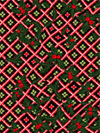 Crimson Holly Berry Lattice Background Rug