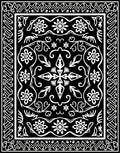 Elaborate Black White Floral Mandala Rug