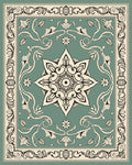 Ornate Floral Star Patterned Vintage Rug