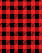 Red Black Buffalo Check Pattern Rug