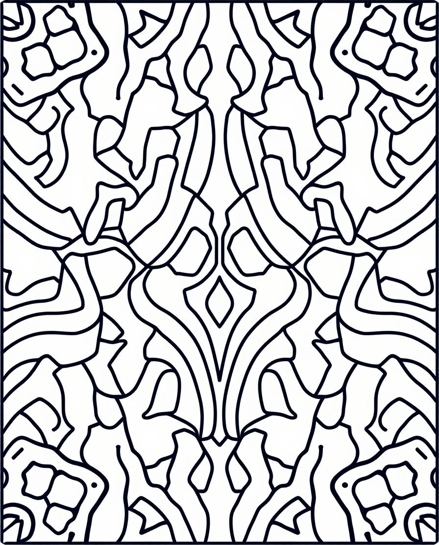 Organic Flow Symmetry Pattern Rug