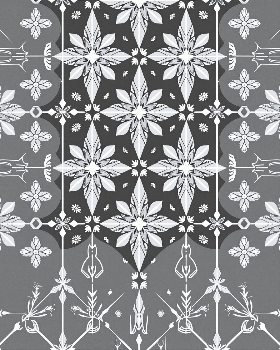 Ornate Floral Geometric Pattern Rug