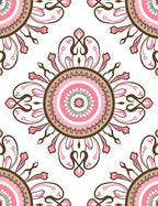 Pink Floral Mandala Pattern Rug