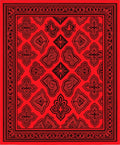 Bold Red Abstract Floral Design Rug
