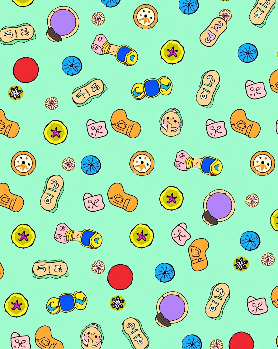 Playful Cartoon Shapes Flowers Rug