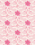 Pink Floral Repeating Pattern Design Rug