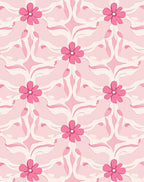 Pink Floral Repeating Pattern Design Rug