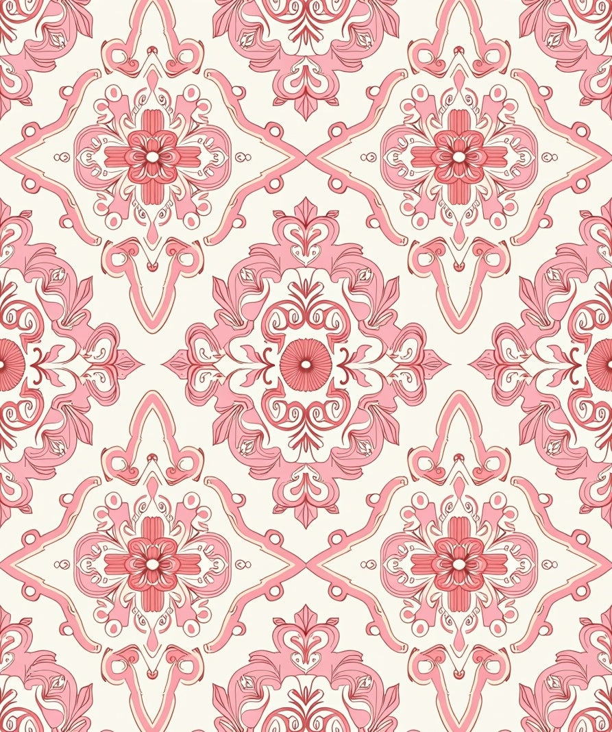 Elegant Pink Mandala Floral Pattern Rug