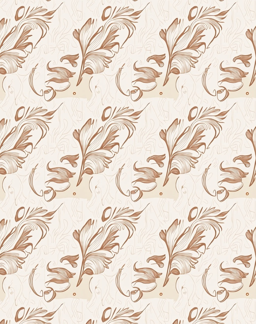 Feathered Swirls And Lines Design Rug
