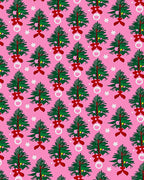 Pink Christmas Tree Garland Rug