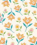 Retro Floral Pattern In Orange Teal Rug