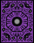 Purple Black Floral Medallion Pattern Rug