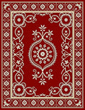 Ornate Floral Border Medallion Design Rug