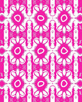 Hot Pink Geometric Medallion Composition Rug