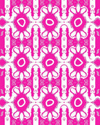 Hot Pink Geometric Medallion Composition Rug