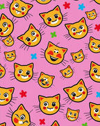 Cute Orange Cat Faces Pattern Rug