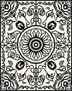 Vintage Floral Mandala Pattern Rug