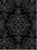 Ornate Gray Floral Damask Pattern Rug