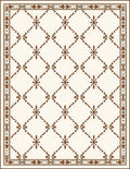 Ornate Cream Lattice Floral Rug