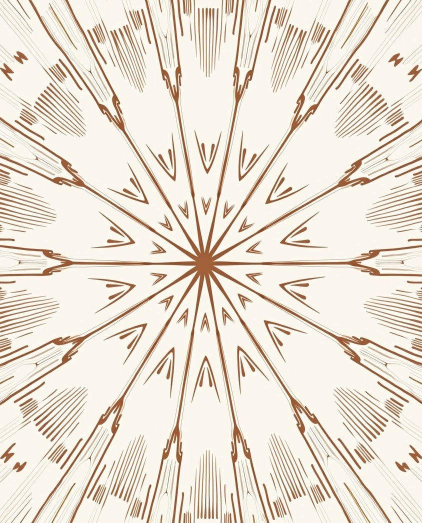 Radial Starburst Pattern with Lines Rug