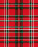 Classic Red Green Plaid Pattern Rug