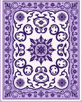 Purple Floral Vintage Patterned Rug