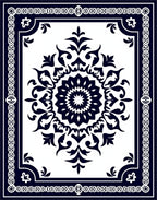 Classic Floral Medallion Border Design Rug