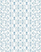 Blue Linear Symmetry Abstract Deco Rug
