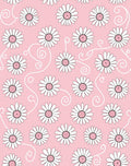 Daisy Flower Patterned Pink Swirl Rug
