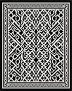 Intricate Black White Geometric Design Rug