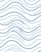 Soft Blue Wave Pattern Design Rug