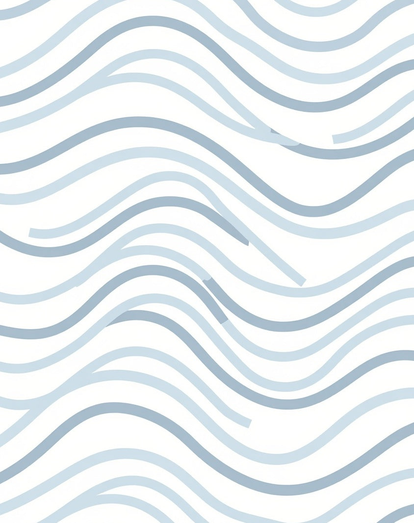 Soft Blue Wave Pattern Design Rug