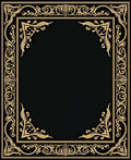 Ornate Golden Frame Pattern Rug