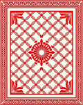 Red Geometric Floral Medallion Rug
