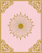 Pink Sunburst Floral Golden Accents Rug