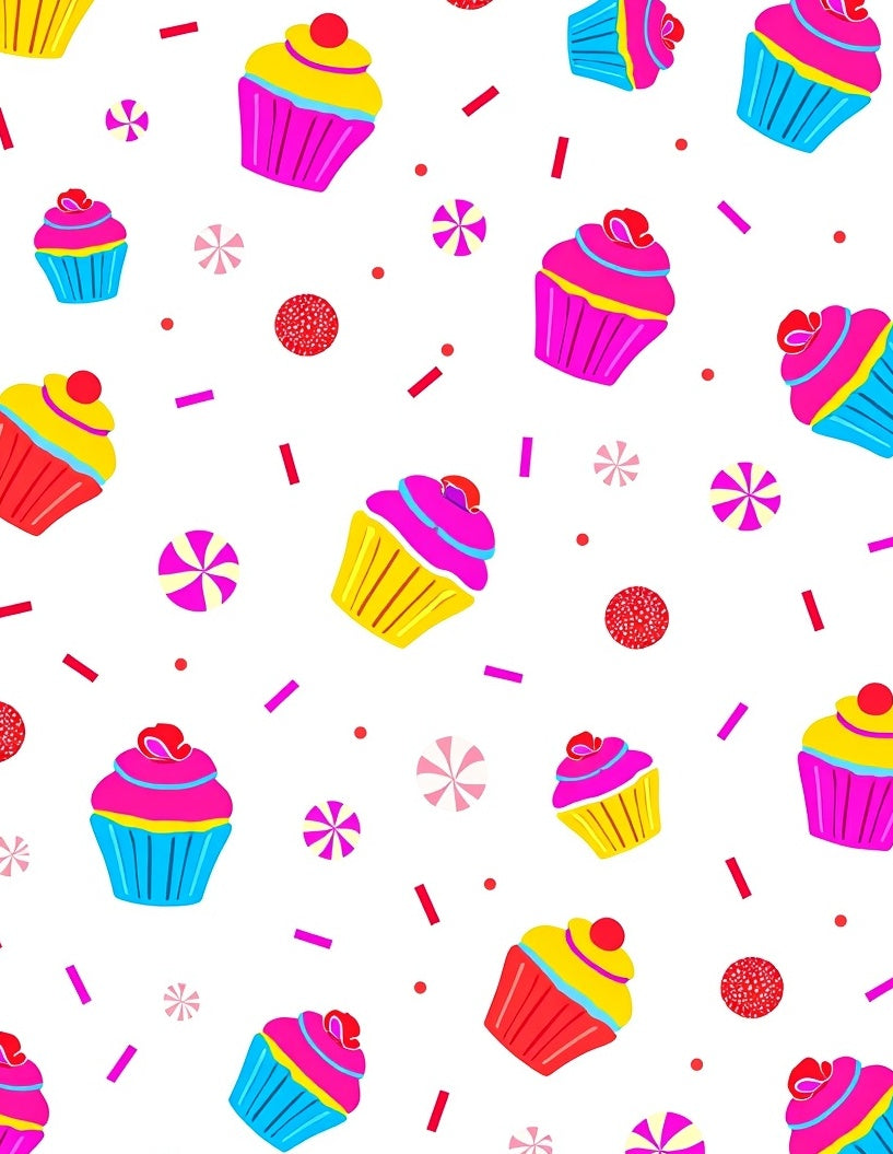 Sweet Cupcake And Candy Pattern Rug