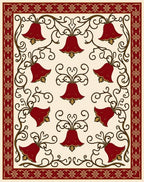 Crimson Bellflower Vine Decorative Rug