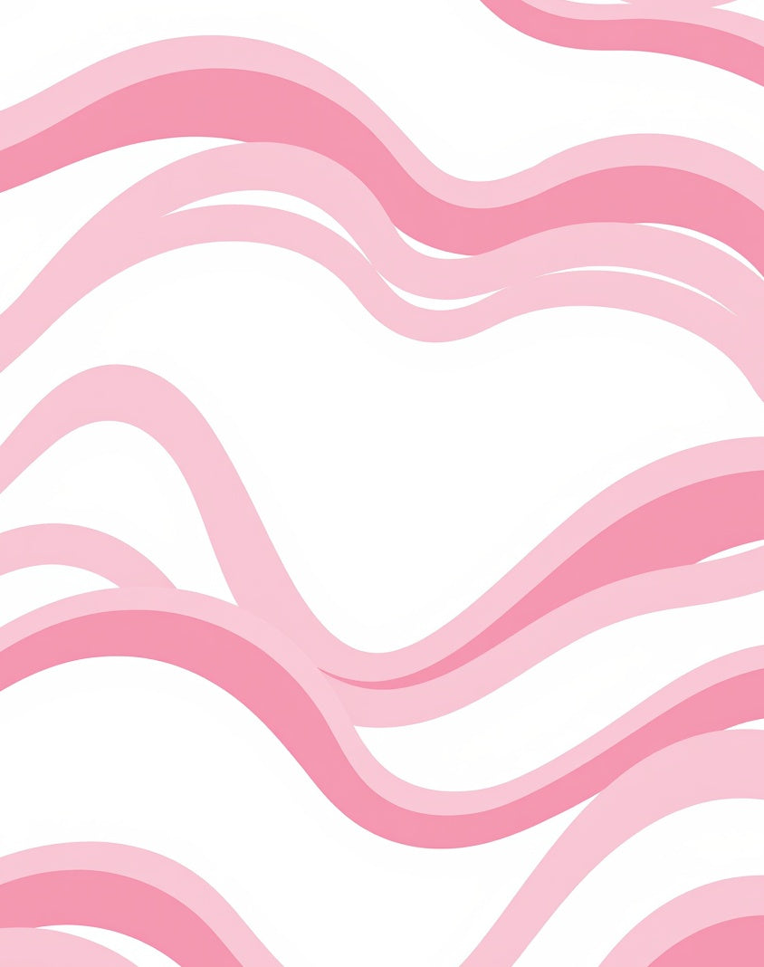 Soft Pink Wavy Stripes Design Rug