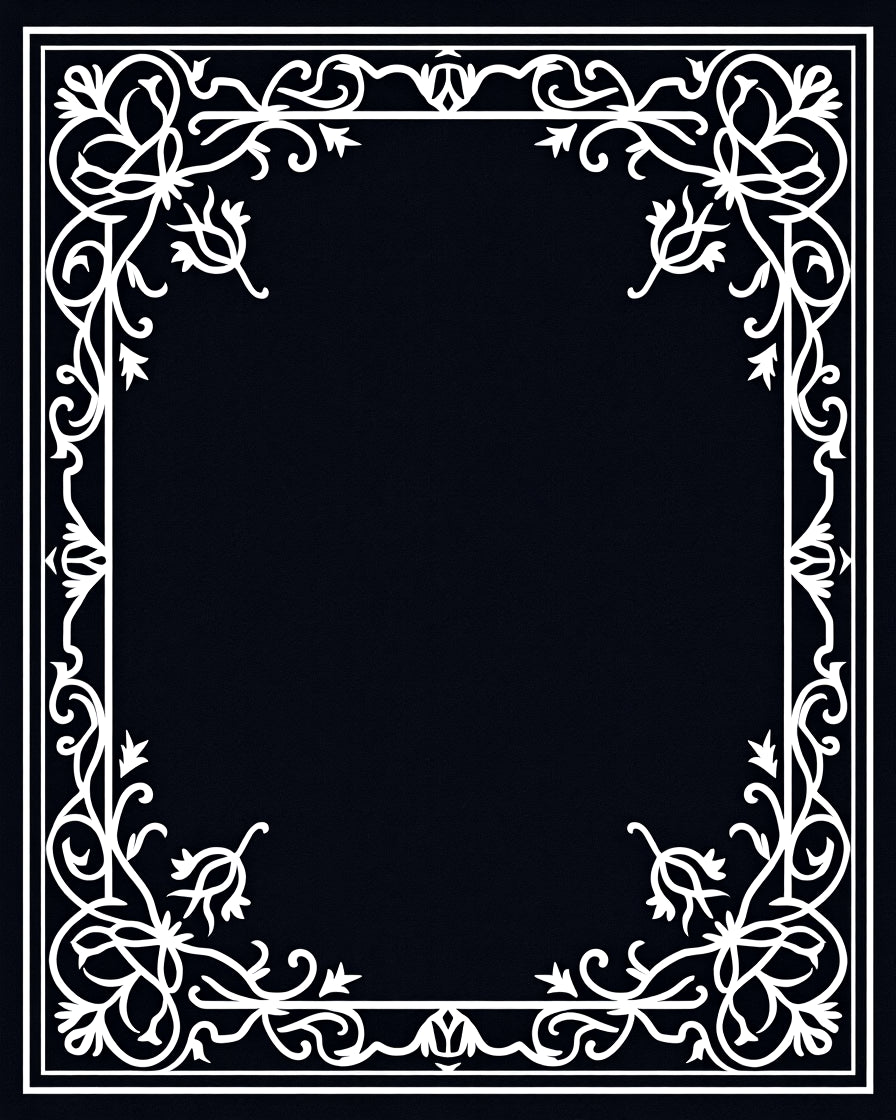 Elegant Floral Vine Border Design Rug